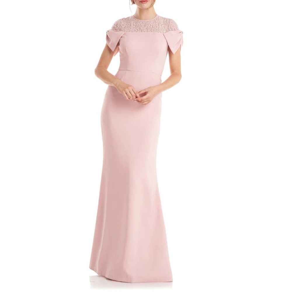 Js Collections Annalise Bow Mermaid Gown In Pink … - image 1